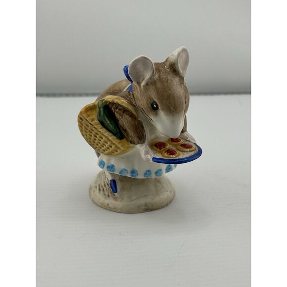 Vintage Beswick Beatrix Potter 1971 "Apply Dapply" Mouse w/ Tarts Porcelain RARE - Picture 2 of 10